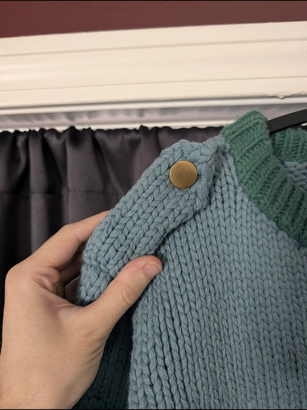 GIM CONTEXT Japanese Blue Green Knit Wool Bomber Jacket with Zip One Size
